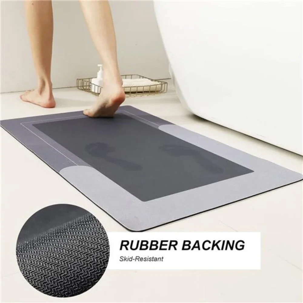 3PCS Bath Mat Rug Rubber Non Slip Quick Dry Rug Sets Super Absorbent Thin Rug
